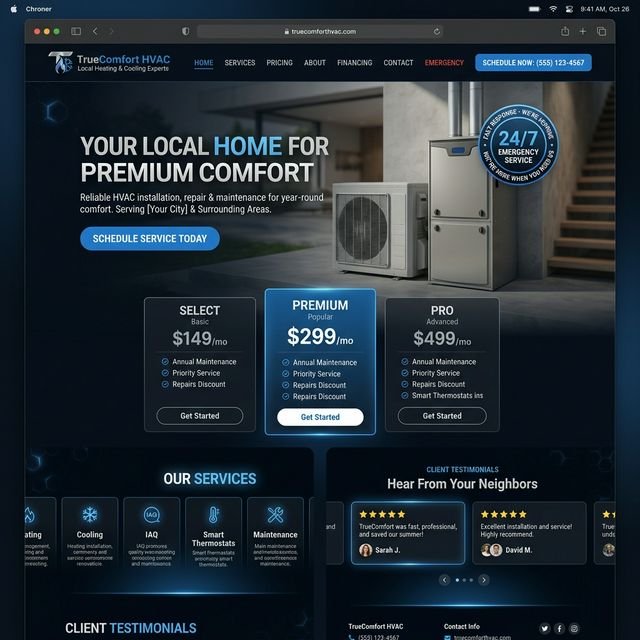 TrueComfort - HVAC website
